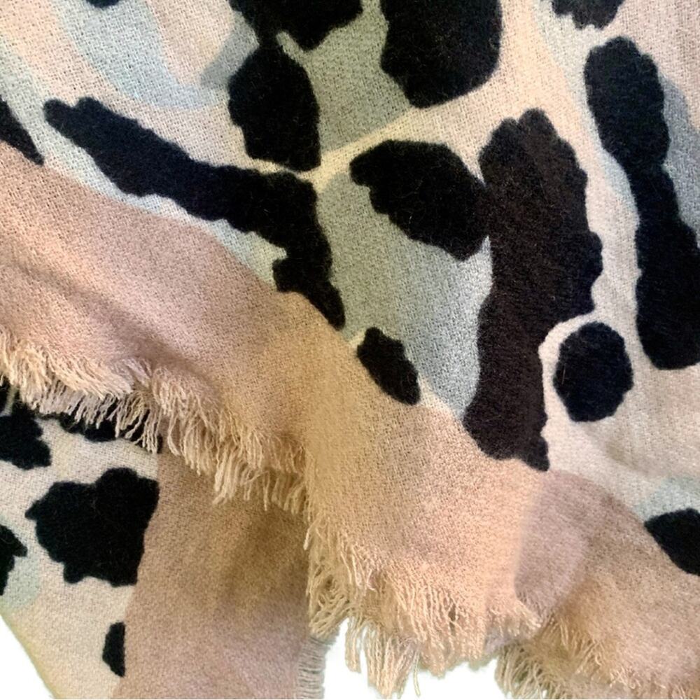2/$30 Animal Print Pink Gray Black Scarf Wrap Shawl Leopard Feminine Cozy Chic - Picture 7 of 9